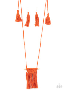 Between You and MACRAME | Paparazzi Orange Necklace - BlingbyAshleyNicole